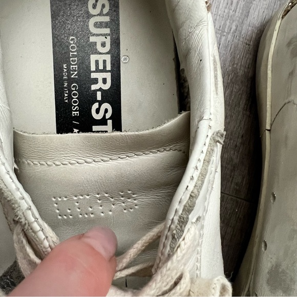 Golden Goose Superstar Sneakers Leather Snake Print Gold Glitter Heel Sz 38 (8) - Picture 7 of 16